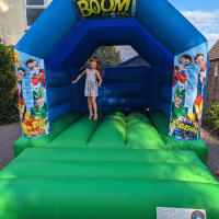Blue And Green Bouncy Castle
