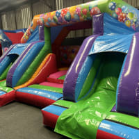 Double Slide Party Theme Bouncy Castle