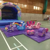 Unicorns Bouncy Castle Soft Play Package.