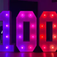 Light Up Number 100 Hire