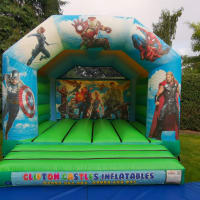 Marvel Superhero Themed Bouncy Castle Setup For Children's Party In Nottingham