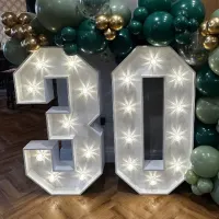 Light Up Numbers And Balloon Garland