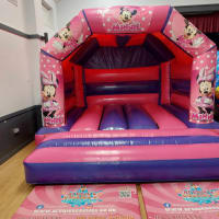 15x12ft Pink And Purple Minnie Mouse Theme Bouncy Castle