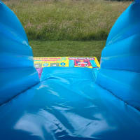 Hero Themed Blue And Purple Castle Bounce And Slide