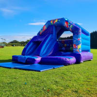 Blue Party Castle And Slide Combination