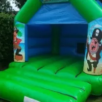 Pirate Theme Green And Blue Bouncy Castle