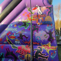 10ft Platform Black And Purple Graffiti Garden Slide