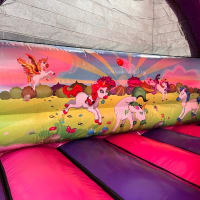 3d Unicorn Curved Bouncy Castle