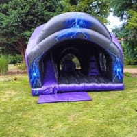 Lightning Theme Adult Bouncy Castle With Slide