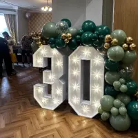 Light Up Numbers And Balloon Garland