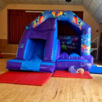 Blue Party Castle And Slide Combination