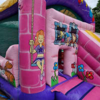 14ft X 16ft Pink N Funky Bounce And Front Slide