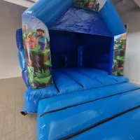 Blue Minecraft Bouncy Castle