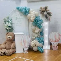 Led Numbers With Balloon Arch And Party Decor Backdrops