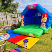 Blue And Green Bouncy Castle