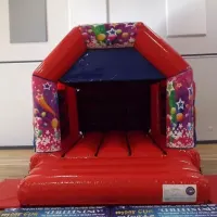 Red And Blue Childs Bouncy Castle Velcro 11 X 15ft