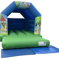 Blue And Green Bouncy Castle 11ft X 15ft