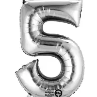 Silver Giant Foil Number Helium Balloons 0-9