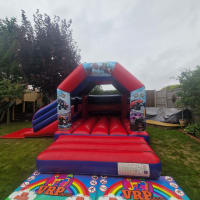 Monster Trucks Red And Blue Velcro Side Slide