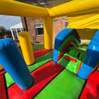 Multi Coloured Combi Castle With Front Slide