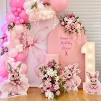 Led Numbers With Balloon Arch And Party Decor Backdrops