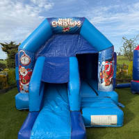 Blue Front Slide Combi Bouncy Castle With Front Slide For Hire