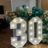 Light Up Numbers And Balloon Garland