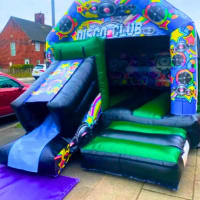 Disco Bouncer Bounce And Slide Bouncy Castle - Green