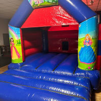 11ft X 15ft Red And Blue Princess Themed Bouncy Castle Hire