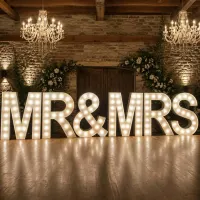 Mr And Mrs Led Letters