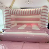 Pink And White Candy Bouncy Castle