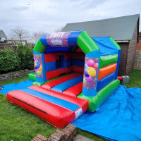 17x15ft A Red, Blue, Orange And Green Combi Velcro Bouncy Castle