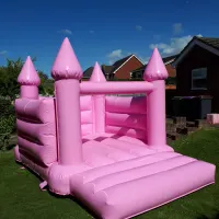 15x11ft H Frame Pink Bouncy Castle With Turrets