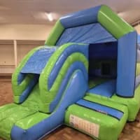 Green And Blue - Bouncy Castle With Slide 12ft X 18ft
