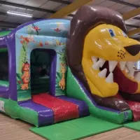 3d Lion Slide Bouncy Castle