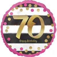 18 Inch Pink And Gold Milestone Birthday Holographic Balloons