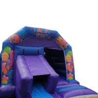 Party Time Castle With Slide - Purple And Blue