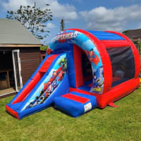 Superhero Circle Bouncy Castle With Front Slide