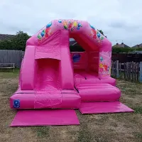 Pink Front Slide Bouncy Castle