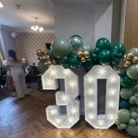 Light Up Numbers And Balloon Garland