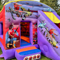 Action Hero Themed Slide Bouncer Bouncy Castle With Front Slide