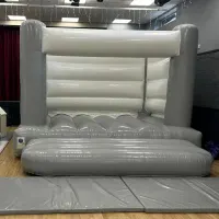 12x12ft White And Grey Bouncy Castle And Soft Play Package With Ball Pool