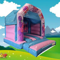 Pink Blue Party Time Castle 12x12