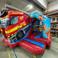 3d Firetruck Bouncy Castle