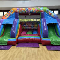 Double Slide Party Theme Bouncy Castle