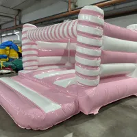 Pink And White Candy Bouncy Castle