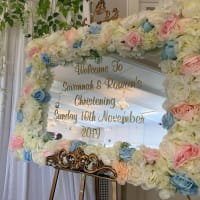 Christening Welcome Sign With Floral Border