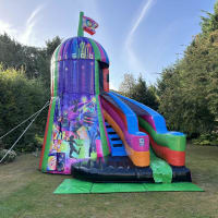 10ft Platform Neon Disco Helter Skelter Slide