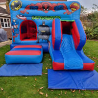 Superhero Bouncy Castle With Front Slide