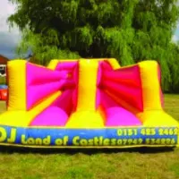 24ft X 20ft X15ft Party Party Slide 35f Tx 11ft Bungee Run  20ft X20ft Gladiator Duel  40ft Party Party Assault Course.